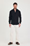 Men's Slim Fit Slim Fit Long Sleeve Shirt with Self-Stripe Detail - 3
