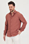 Men's Slim Fit Slim Fit Long Sleeve Shirt with Self-Stripe Detail - 4
