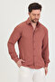 Men's Slim Fit Slim Fit Long Sleeve Shirt with Self-Stripe Detail - 6