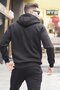 Black Hooded Regular Fit Men's Sweatshirt 6033 - 2