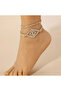Gold Color Complete Zircon Stone Double Steel Anklet