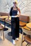 Black High Waist Relaxed Fit Wide Leg Pants Mg2120 - 7