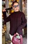 Burgundy Crew Neck Knitted Knitwear Sweater Mg2009 - 7