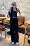 Black High Waist Relaxed Fit Wide Leg Pants Mg2120 - 3