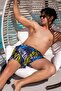 Men's Quick Dry Pocket Patterned Swim Shorts-25126 - 2