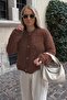 Brown Buttoned Boucle Knitwear Cardigan MG1949 - 2