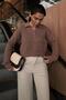 Mink Hair Braided Polo Collar Women's Sweater Mg2310 - 5