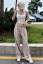 Beige High Waist Relaxed Fit Wide Leg Pants Mg2120 - 5
