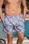 Men's Quick Dry Pocket Patterned Swim Shorts-25134 - 2