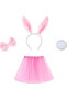 Rabbit Crown Skirt Bow Tie And Tail Costume Set Pink Color Children's Boy - 2