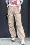 Beige Parachute Jogger Women's Pants Mg1726 - 2
