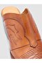 100% Genuine Leather Tan Women's Cowboy Slippers - 6