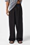 Elastic Waist Baggy Trousers Black - 3
