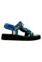 Women's Vegan Leather Multicolor Thick Sole Sandals - Vincent Van Gogh the Olive Trees Design - 4