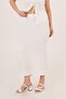 Seersucker White Skirt with Slit Detail on the Back - 3