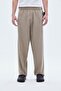 Comfortable Fit Lyocell Fabric Trousers Beige - 3