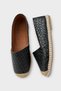 Women's Espadrille Patterned Ballerina Shoes Black - 6