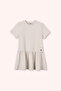 Girl's Accessory Detailed Knitted Beige Dress