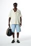 Oversize Short Sleeve Pocket Knitwear Shirt Ecru - 8