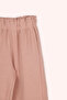 Girl's Elastic Waist Wide Leg Salmon Sweatpants - 2
