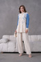 Women's Embroidered Denim Decorated Linen Shirt Double Set - 3