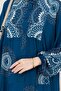 Nare Dress with Bat Sleeve Robe-Indigo - 4