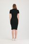 Women's Black Polo Neck Slit Detailed Dress - 5