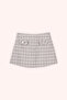 Girl's Button Detailed Tweed Ecru Skirt