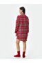 Mini Shirt Nightgown Long Sleeve Buttoned New Year's Themed - 4