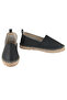 Genuine Leather Black Patterned Women's Handmade Espadrille - 3