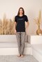Slim Fit Patterned Short Sleeve Seasonal Women's Pajama Set - 2