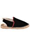 Women's Black Genuine Leather Handmade Espadrille - 5
