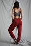 Women's Claret Red Elastic Waist Oversize Sweatpants Mg1235 - 4