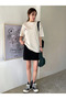 Women's Beige Samanyou and Heart Oversize Tshirt - Crew Neck Printed Cotton - 5
