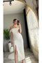 Madonna Collar Slit Midi Dress - 3