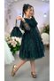 Princess Lace Girls' Buckled Festive Layered Party Dress with Bag Birthday - 3