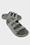 Women's Three Band Adjustable Buckle Slippers Smoked - 2