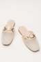 Women's Buckle Mesh Slippers Cream - 6
