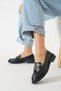 Desha Belt Stoned Women's Ballerinas Black Skin