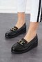 Holap Women's Shoes with Snap Buckle Black - 5
