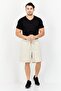 Men Drawstring Solid Chino Shorts, Beige - 3