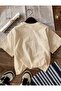 Beige Leopard Bow Printed Oversize T-Shirt - 2