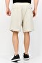 Men Drawstring Solid Chino Shorts, Beige - 2