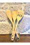 3 Pieces Premium Spatula Wooden Spoon Spatula Kitchen Seti - 4