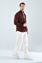 Men's Shirt Cotton Slim Fit Long Sleeve Pocketless Burgundy Men's Shirt - 8