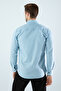 Men's Denim Shirt Slim Fit Long Sleeve No Pockets Light Blue - 8