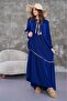 Navy Blue Virgo Embroidered Dress - 2048 - 3