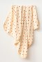 Cream Red Heart Natural Cotton 80X90 cm Single Layer Baby Blanket