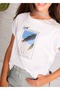 Girl's Graphic T-Shirt White 6026 - 2