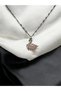 Stainless Steel Zircon Stone Swan Model Steel Necklace - Silver Color Chain - Pink Swan - 3